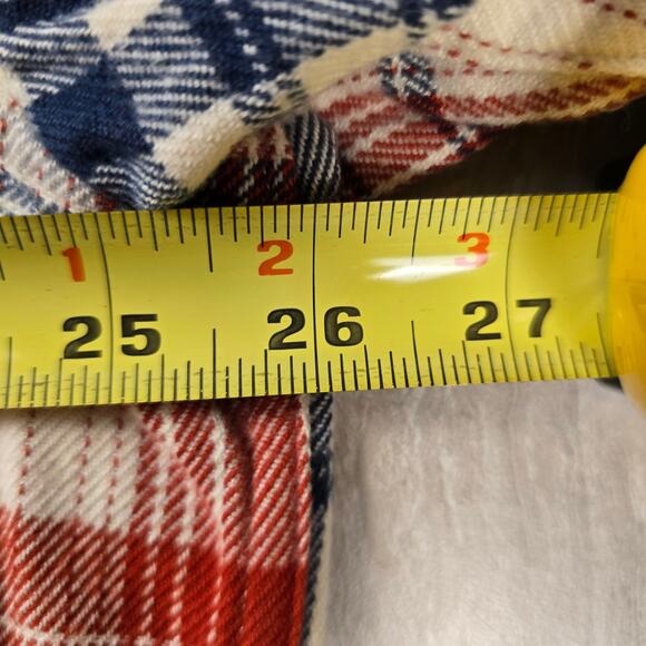 The North Face Flannel Shirt White Red Blue Plaid Pockets Cotton Men’s XXLARGE - Picture 7 of 8